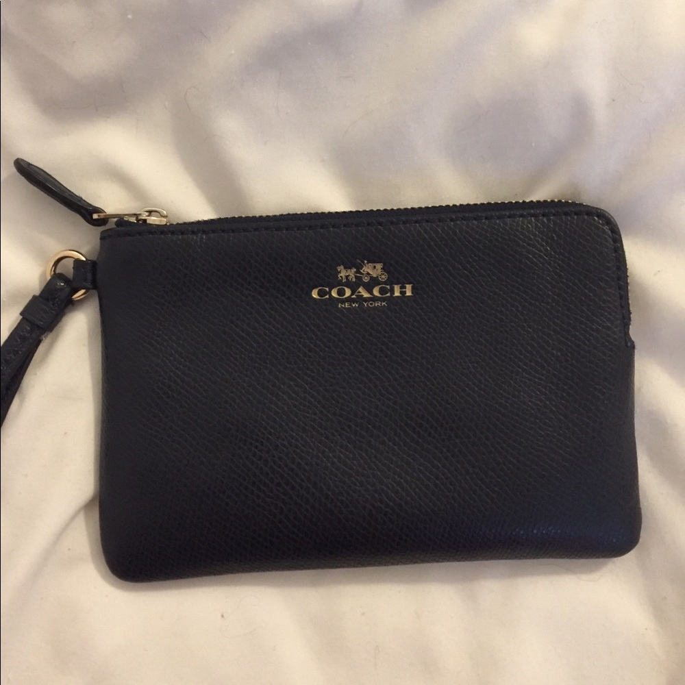 Dark Navy Blue Coach Wristlet/Wallet